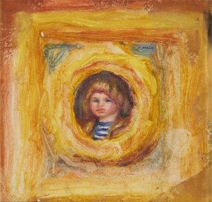 Claude Renoir en medaillon by Pierre-Auguste Renoir Oil Painting