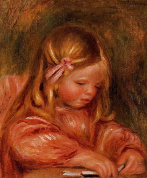 Claude Renoir Playing with Dominos by Pierre-Auguste Renoir - Hand-Painted Oil Painting Reproduction