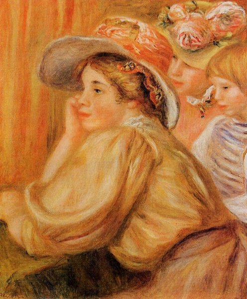 Coco and Two Servants by Pierre-Auguste Renoir - Hand-Painted Oil Painting Reproduction