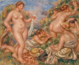 Composition, Five Bathers by Pierre-Auguste Renoir Oil Painting
