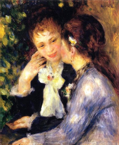 Main Product Photo of Confidences Painting by Pierre-Auguste Renoir