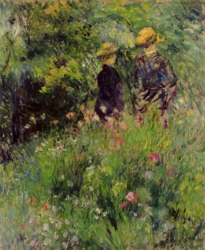 Conversation in a Rose Garden by Pierre-Auguste Renoir - Oil Painting Reproduction