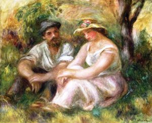Conversation by Pierre-Auguste Renoir Oil Painting