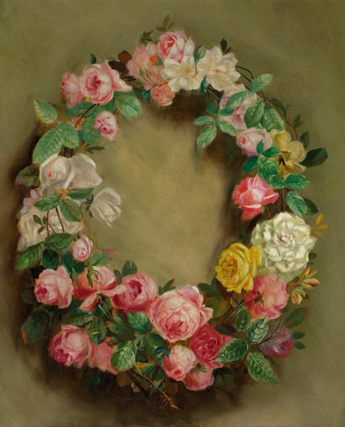 Couronne De Roses  by Pierre-Auguste Renoir - Hand-Painted Oil Painting Reproduction