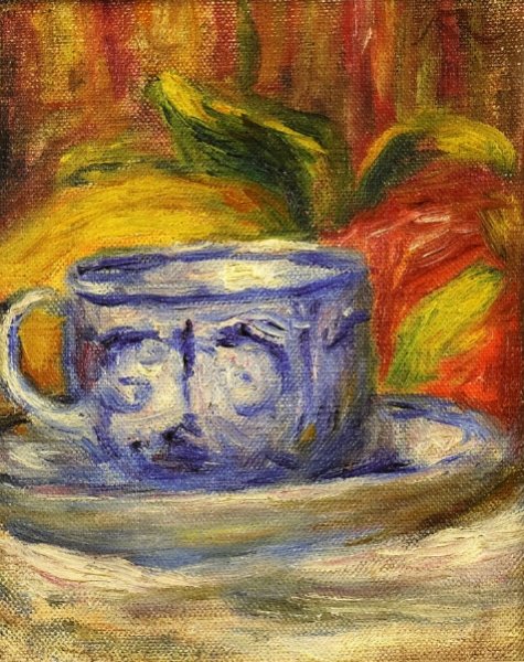 Main Product Photo of Cup and Fruit Painting by Pierre-Auguste Renoir