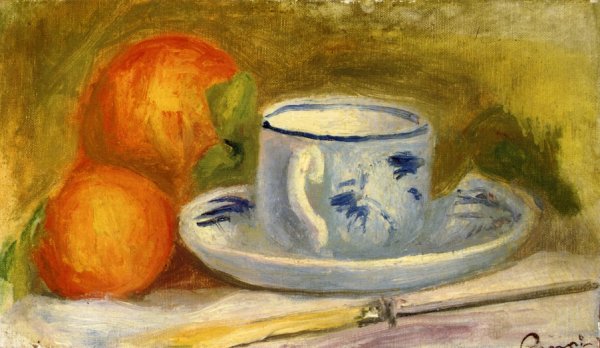 Main Product Photo of Cup and Oranges Painting by Pierre-Auguste Renoir