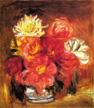 Dahlias painting by Pierre-Auguste Renoir