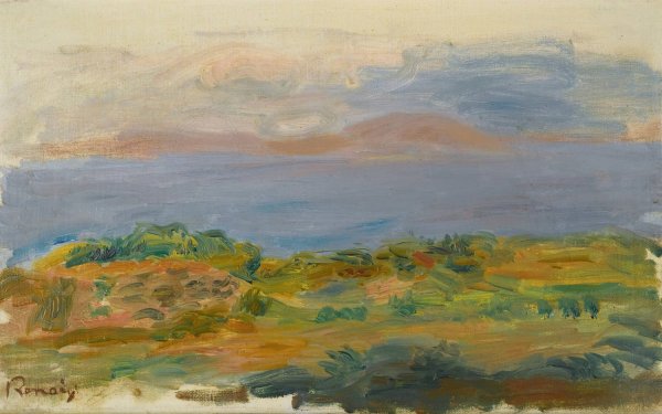 Falaise Verte Et Mer  by Pierre-Auguste Renoir - Hand-Painted Oil Painting Reproduction
