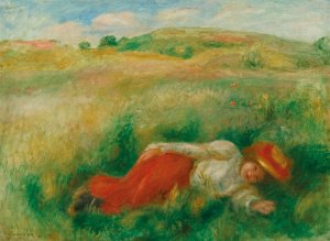 Femme Couchee Dans L'herbe by Pierre-Auguste Renoir Oil Painting