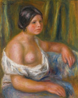 Femme En Bleu by Pierre-Auguste Renoir Oil Painting