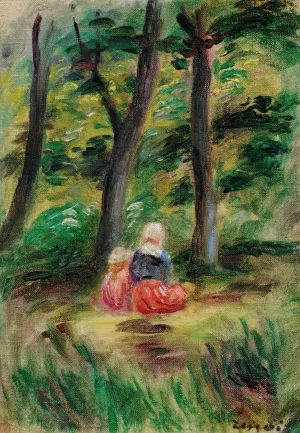 Femme Et Enfant Dans Un Paysage by Pierre-Auguste Renoir Oil Painting