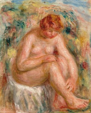 Femme nue assise vue de trois-quarts by Pierre-Auguste Renoir Oil Painting