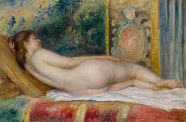 Femme nue couchee  by Pierre-Auguste Renoir - Hand-Painted Oil Painting Reproduction