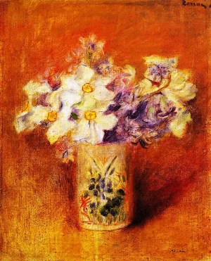 Flowers in a Vase by Pierre-Auguste Renoir - Oil Painting Reproduction