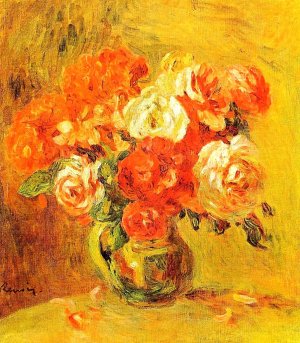 Flowers in a Vase by Pierre-Auguste Renoir Oil Painting