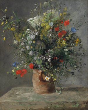 Flowers in a Vase by Pierre-Auguste Renoir Oil Painting