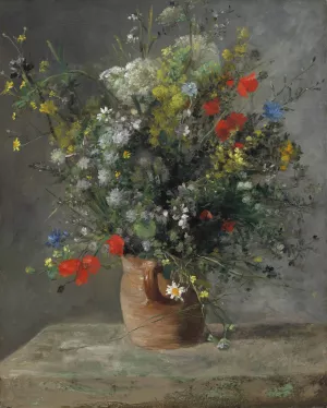 Flowers in a Vase by Pierre-Auguste Renoir Oil Painting