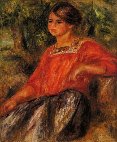 Gabrielle in the Garden at Cagnes by Pierre-Auguste Renoir - Hand-Painted Oil Painting Reproduction