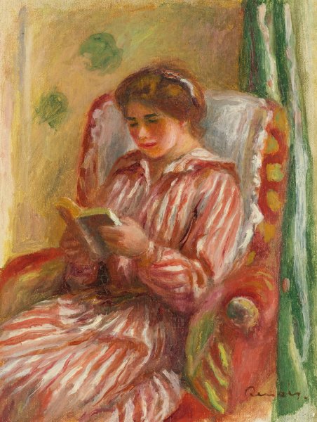Gabrielle Lisant  by Pierre-Auguste Renoir - Hand-Painted Oil Painting Reproduction