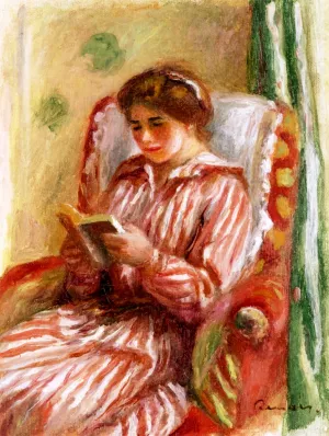 Gabrielle Reading by Pierre-Auguste Renoir - Oil Painting Reproduction