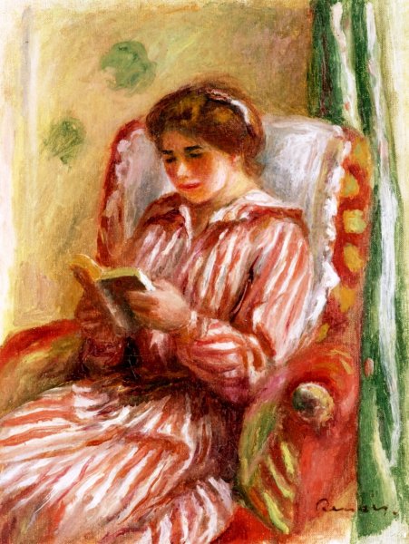 Main Product Photo of Gabrielle Reading Painting by Pierre-Auguste Renoir