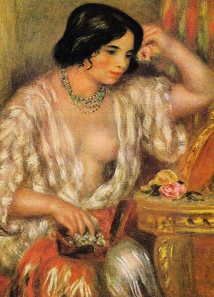 Gabrielle Wearing Jewelry by Pierre-Auguste Renoir Oil Painting