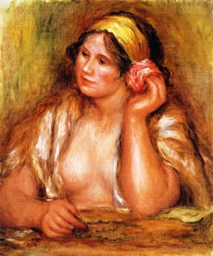 Gabrielle with a Green Necklace by Pierre-Auguste Renoir Oil Painting