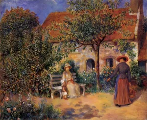 Garden Scene in Brittany by Pierre-Auguste Renoir - Oil Painting Reproduction