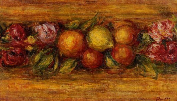 Garland of Fruit and Flowers by Pierre-Auguste Renoir - Hand-Painted Oil Painting Reproduction