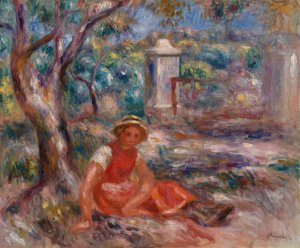 Girl at the Foot of a Tree by Pierre-Auguste Renoir Oil Painting