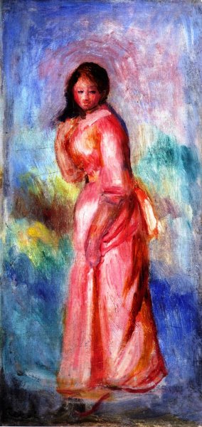 Girl in Pink by Pierre-Auguste Renoir - Hand-Painted Oil Painting Reproduction