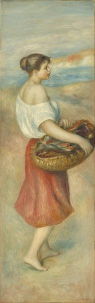 Girl with a Basket of Fish by Pierre-Auguste Renoir Oil Painting