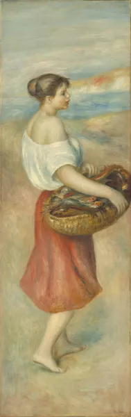 Girl with a Basket of Fish by Pierre-Auguste Renoir Oil Painting