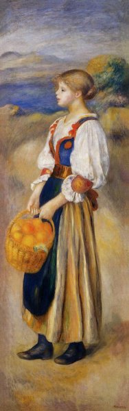 Girl with a Basket of Oranges by Pierre-Auguste Renoir Oil Painting