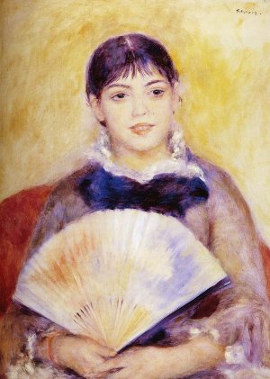Girl with a Fan by Pierre-Auguste Renoir Oil Painting