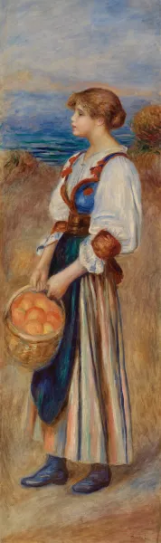 Girl with Basket of Oranges by Pierre-Auguste Renoir Oil Painting