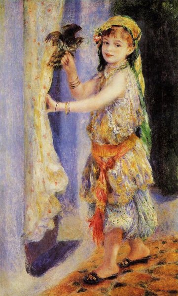Main Product Photo of Girl with Falcon Painting by Pierre-Auguste Renoir