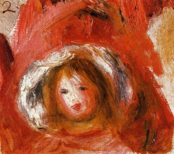 Girl with Hat by Pierre-Auguste Renoir - Hand-Painted Oil Painting Reproduction