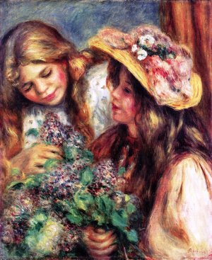 Girls with Lilacs by Pierre-Auguste Renoir Oil Painting