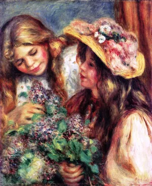 Girls with Lilacs by Pierre-Auguste Renoir Oil Painting
