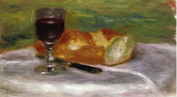 Main Product Photo of Glass of Wine Painting by Pierre-Auguste Renoir