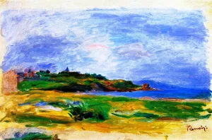 Golf, Sea, Green Cliffs by Pierre-Auguste Renoir - Oil Painting Reproduction
