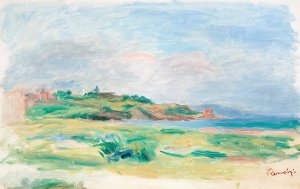 Golfe, mer, falaises vertes by Pierre-Auguste Renoir Oil Painting