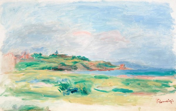 Golfe, mer, falaises vertes by Pierre-Auguste Renoir - Hand-Painted Oil Painting Reproduction