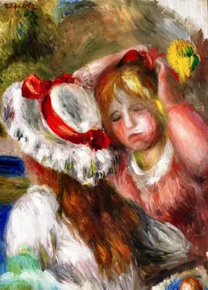 Hat with a Red Ribbon by Pierre-Auguste Renoir Oil Painting
