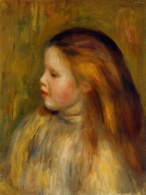 Head of a Little Girl in Profile by Pierre-Auguste Renoir Oil Painting