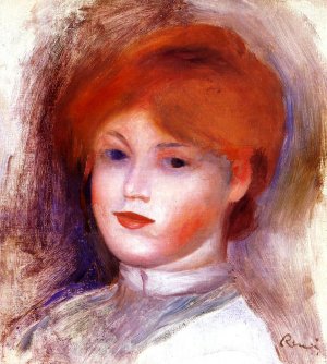 Head of a Young Woman 3 by Pierre-Auguste Renoir Oil Painting