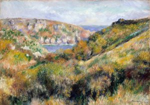 Hills around the Bay of Moulin Huet, Guernsey by Pierre-Auguste Renoir Oil Painting