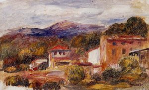 House and Trees with Foothills by Pierre-Auguste Renoir Oil Painting
