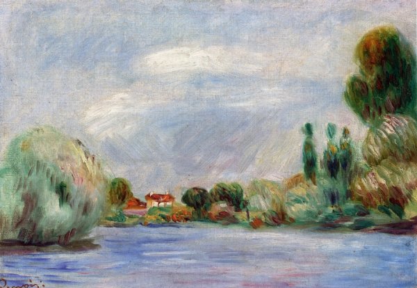 House on the River by Pierre-Auguste Renoir - Hand-Painted Oil Painting Reproduction